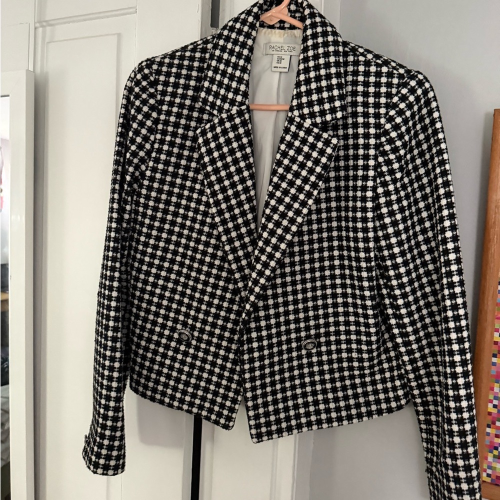Rachel Zoe Black and White Checkered Women's Jacket